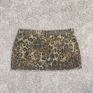 Edikted Leopard Print Mini Skirt in Brown and Black